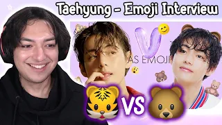 Does Taehyung like Tiger or Bear? - BTS V Emoji Interview Reaction