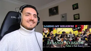 LOSING MY RELIGION _(R.E.M) COVER By; FATHER & KIDS Female Version @FRANZRhythm FAMILY BAND Reaction