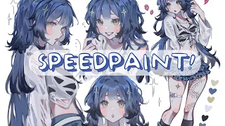 🫐 Redesigning my persona!! ✧ Character sheet【Procreate Speedpaint】