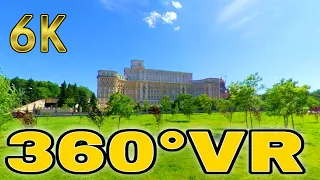 360° VR Izvor Park Walk Tour Bucharest Romania Palace of Parliament 6K 3D Virtual Trip Reality HD 4K