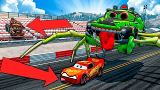 Epic Escape Lightning McQueen VS GREATER Eater Mater | McQueen vs Dinoco Eater vs Zombies in BeamNG