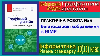 Практична № 6. Багатошарові зображення в GIMP | Модуль Графічний дизайн | 10(11) клас | Потієнко