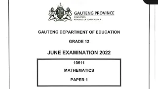 Mathematics Paper 1 Grade 12 Exam June  2024 Preparation( Question 1)