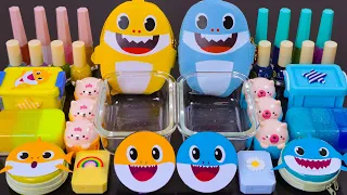 Baby Shark Yellow vs Blue Slime!  Mixing Random Things Into Slime! Most Satisfying Slime Video ASMR