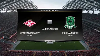 Спартак - Краснодар 4 тур Чемпионата России по футболу РПЛ FIFA 18 PS4