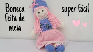 Como fazer uma linda Boneca usando meia, super fácil,  com Cris Pinheiro* Diy *