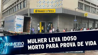 Mulher leva idoso morto ao banco para fazer prova de vida em Campinas | Primeiro Impacto (16/10/20)