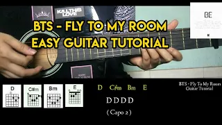 BTS (방탄소년단) 'Fly To My Room' Easy Guitar Tutorial | Chords + Strumming | Suin