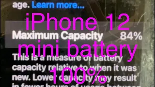 iPhone 12 mini Battery replacement Health 100% without warning message