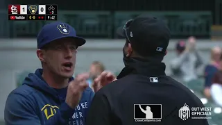 Ejection 039 - Jim Reynolds Ejects Craig Counsell After Umpires Confer and Call a Foul Ball