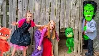 Assistant has a Silly PJ Masks Hunt with Crystal and Corn maze
