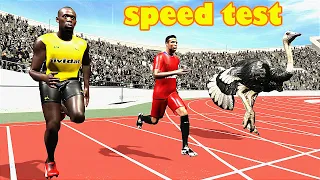 Ronaldo vs Usain Bolt vs Ostrich  Animation Speed Test