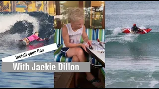 Start Waveski Surfing: How to install your fins. Video by JACKIE DILLON, waveski legend champion