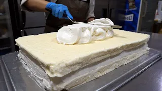 Milk Block Cream Cake - Korean Street Food