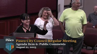 Pasco City Council Regular Meeting, August 21, 2023