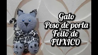 GATO PESO de PORTA, feito de FUXICO, SEM MOLDE, aumente sua RENDA, esse VENDE MUITO!!