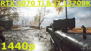 Battlefield V - 1440p - MAX SETTINGS - RTX 4070 Ti & i7 13700K - GAMEPLAY PERFORMANCE 60 FPS