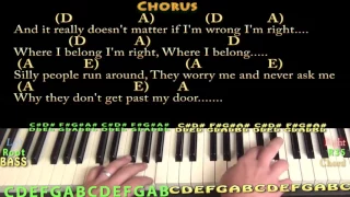 Fixing A Hole (The Beatles) Piano Cover Lesson in D with Chords/Lyrics