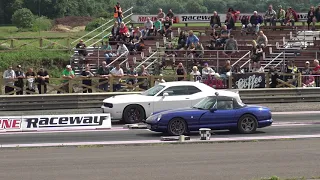 Dodge Challenger SRT Hellcat vs TVR Chimaera Drag Race | American Muscle vs British Sportscar