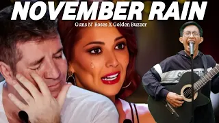 Golden Buzzer: Simon Cowell Crying To Hear The Song November Rain Homeless On The Big World Stage