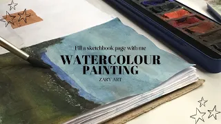 Watercolour painting ❋ fill a sketchbook page with me