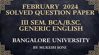 2024 QP- 3rd Sem. BCA/B.SC.Generic English-BU