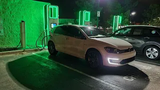 VW E-Golf Test Drive at Night ASMR POV Charging at Electrify America