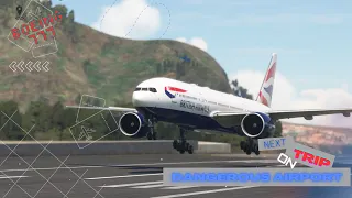 Most EMERGENCY GIANT Aero plane Landing!! Boeing 777 British Airways Landing at Madeira Airport