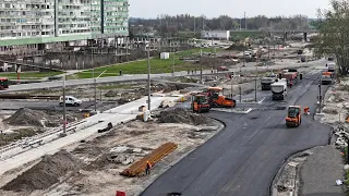 Výstavba električkovej trate v Petržalke (marec 2024)