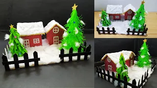 DIY Christmas House With Cardboard /How to make a Christmas house /Christmas Village