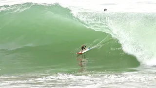 Surfers + RC Surfer CHARGE dangerously shallow shorebreak !!! Smoookified !!!