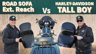 Motorcycle seat for your Harley.  Why is this so hard? (Road Sofa vs. Tall Boy)