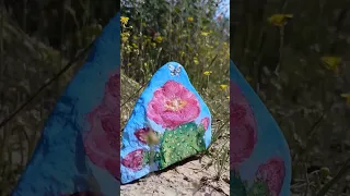 Rock painting ~ Prickly Pear Cactus