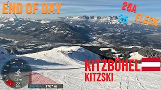 [4K] Skiing Kitzbühel KitzSki, End of Day 25a Fleck Full Top to Bottom, Tyrol Austria, GoPro HERO11