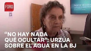 Myriam Urzúa se refirió así a los resultados del análisis sobre el agua contaminada de la BJ