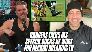 Aaron Rodgers Talks Special Meaning Behind Socks He Wore For Record TD | Pat McAfee Reacts