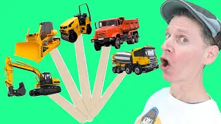 Construction Vehicles | Pop Sticks Song with Matt | Dream English Kids