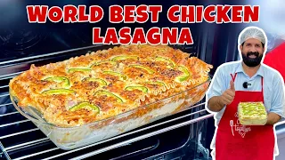 Classic Chicken Lasagna - Lasagna With White Sauce - 10 Minutes Lasagna Recipe in Oven - BaBa Food