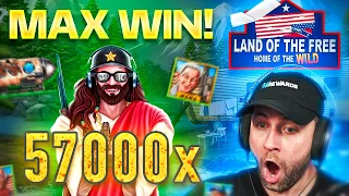 57,000x MAX WIN on the *NEW* LAND OF THE FREE from NOLIMIT!! - PEARLY GATES!!? (Highlights)