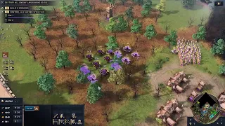 Aoe4 gameplay  3v3, 4v4 (spearmen/MaA+magonels+springlads best combo)