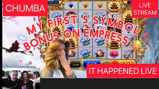 SHELLY WENT LIVE ON CHUMBA 🚨MY FIRST 5 SYMBOL WIN EVER ON EMPRESS🚨SO MANY BONUSES & SHOTS WERE HAD