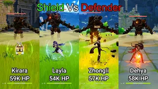 Kirara Shield Strength Comparison | Defender vs Shielder Genshin Impact