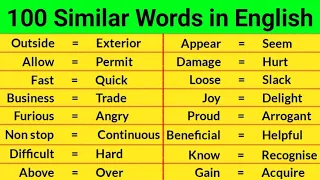 100 Similar Words | Similar Words in English | similar words | Vocabulary | Synonyms Words