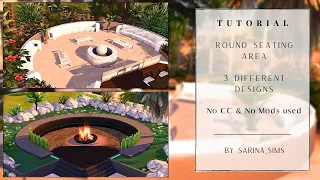 Round Seating Area | Sims 4 Tutorial | No CC | 3 Different Designs