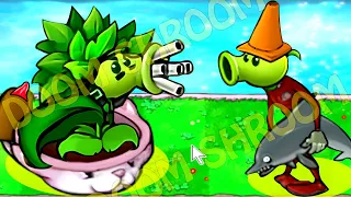 Machine Gun Shooter and Vase Cattail - PVZ Hybrid really fun gameplay | PVZ HARDEST MOD