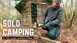 Solo Camping Overnight In The Bushcraft Cabin