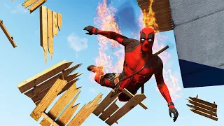 GTA 5 Stunning Ragdolls #58 - (Superheroes Fire And Tables Fails)