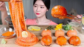 초간단 연어주먹초밥 🧡 돌아온 연어국수 😉 먹방 ASMR MUKBANG | Salmon Sushi Balls & Salmon Noodles! FUME's Salmon Recipe