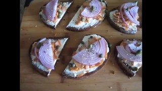 Smoked Salmon Open Face Sandwiches