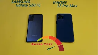 iphone 12 Pro Max Vs Samsung Galaxy S20 FE | Speed Test & Comparison!